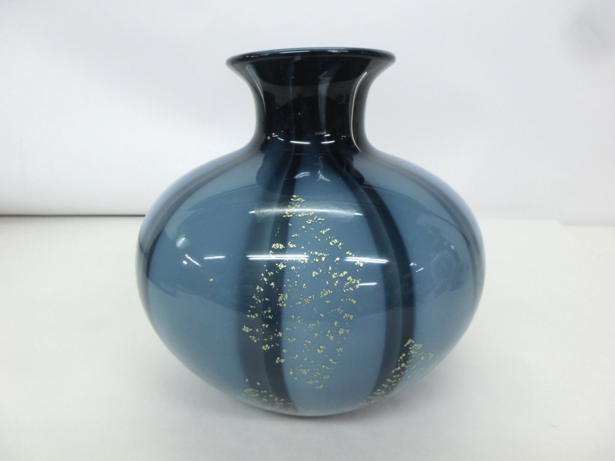 【O-9815】KAMAY GLASS カメイガラス クリスタル 花瓶 花器 花入 花生 華道具 現状品【千円市場】_画像2