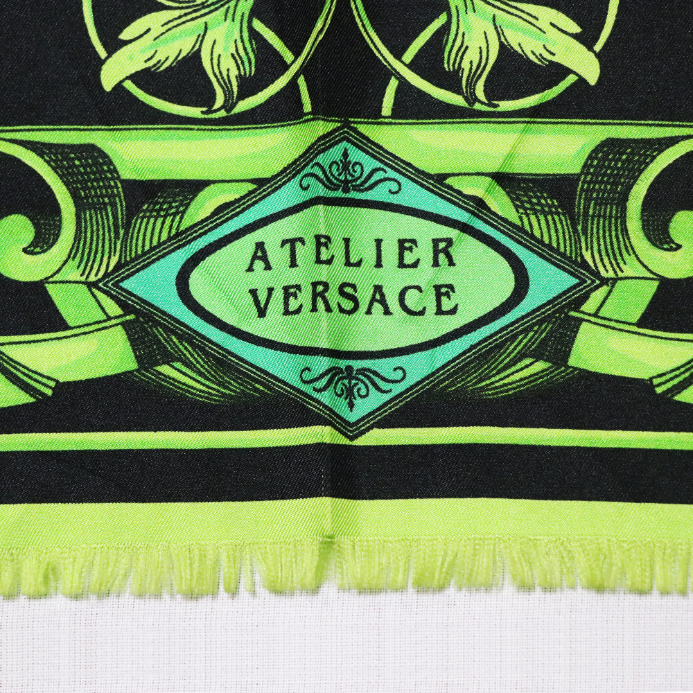 USED品 希少 Gianni Versace ジャンニヴェルサーチ ATELIER VERSACE アトリエ ヴェルサーチェ シルク　大判ストール_画像6