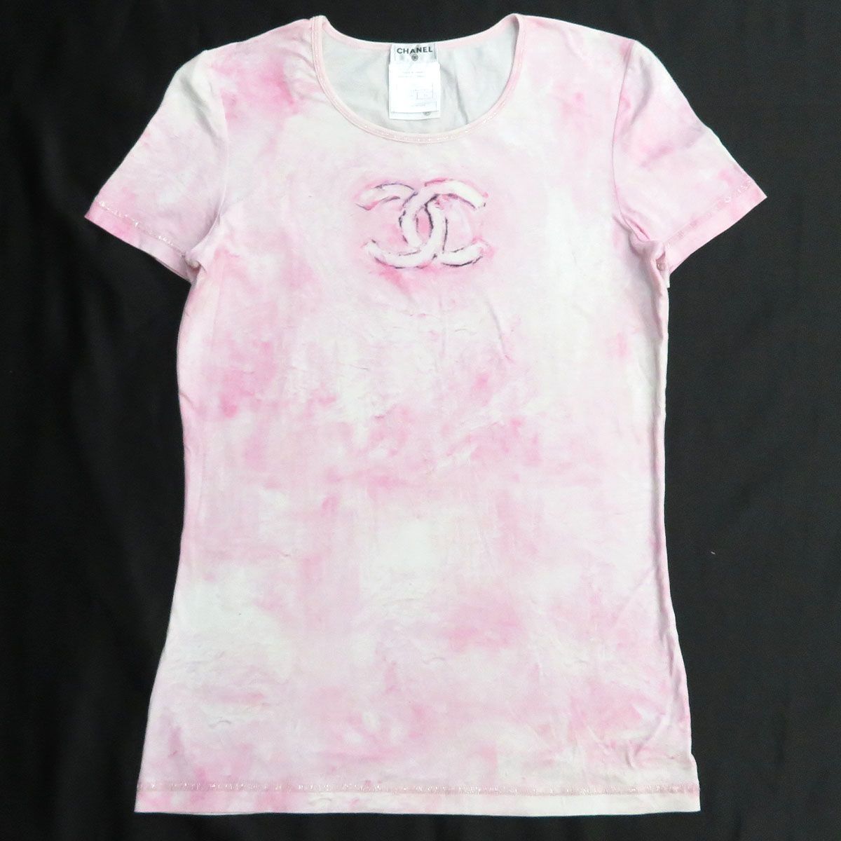 ヤフオク! - シャネル ココマーク Tシャツ タイダイ COCO ピンク...