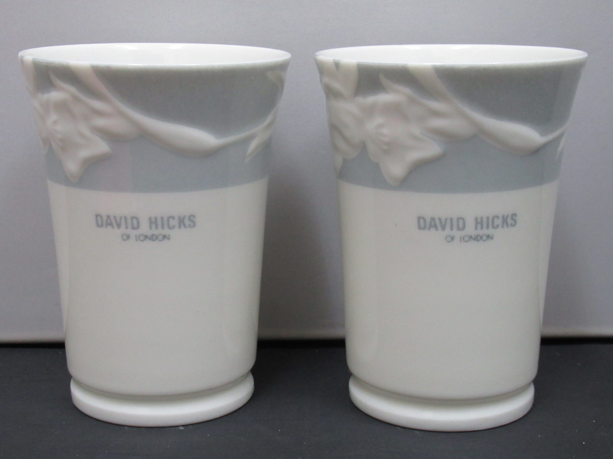 未使用 DAVID HICKS デービッド ヒックス カップ2客セット コースター付き コーヒーカップ ティーカップ コップの画像2