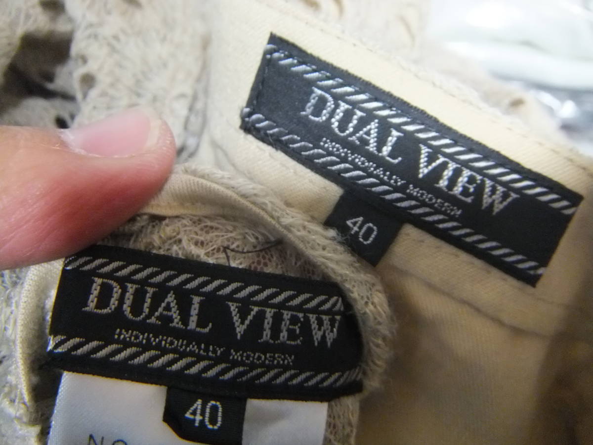 DUAL VIEW デュアルヴュー デュアルビュー 日本製 サイズ40 アンサンブル ワンピース カーディガン セットアップ 鉤針編み メ12642_画像6