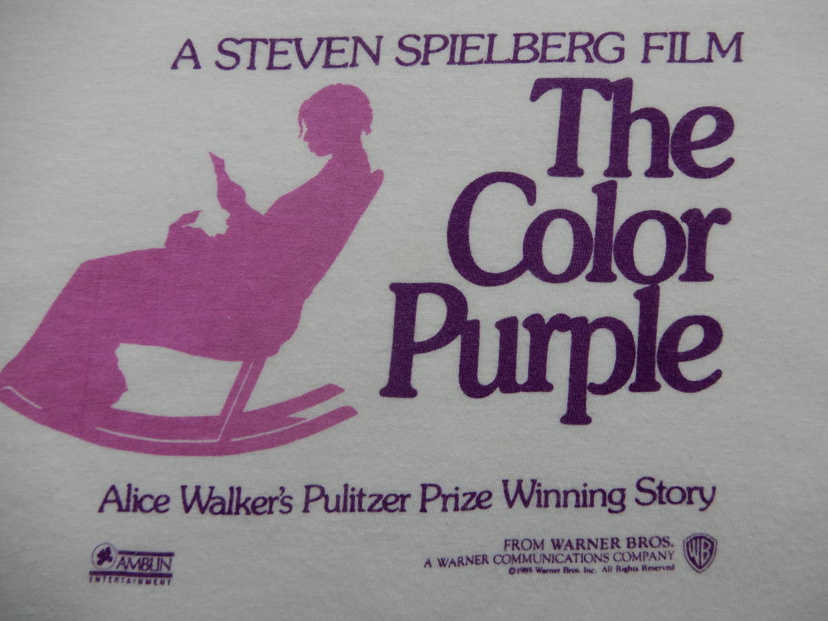 美品染み込み!８０ｓカラーパープルＣＯＬＯＲ ＰＵＲＰＬＥビンテージスティーブンスピルバーグムービーＴシャツＵＳＡ製アメリカ映画_画像5