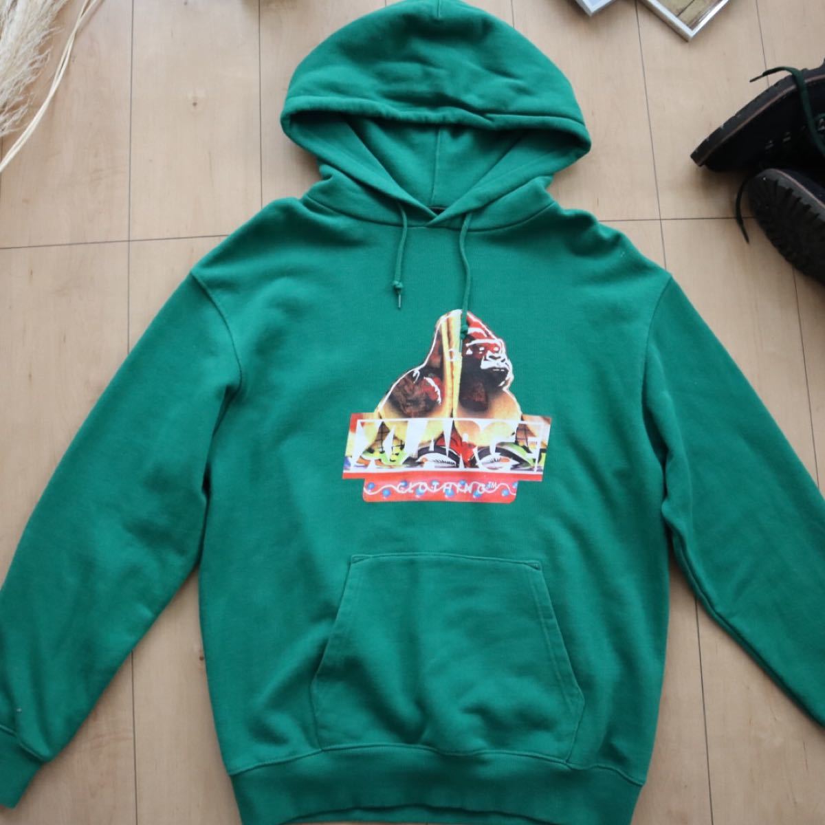入園入学祝いトップスエクストララージ プルオーバーパーカー グリーン GRUB SLANTED OG www