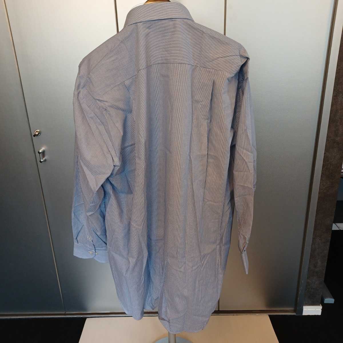 【新品】PIMLICO ボタンダウンシャツ 長袖シャツ ブルー ストライプ 5L_画像2