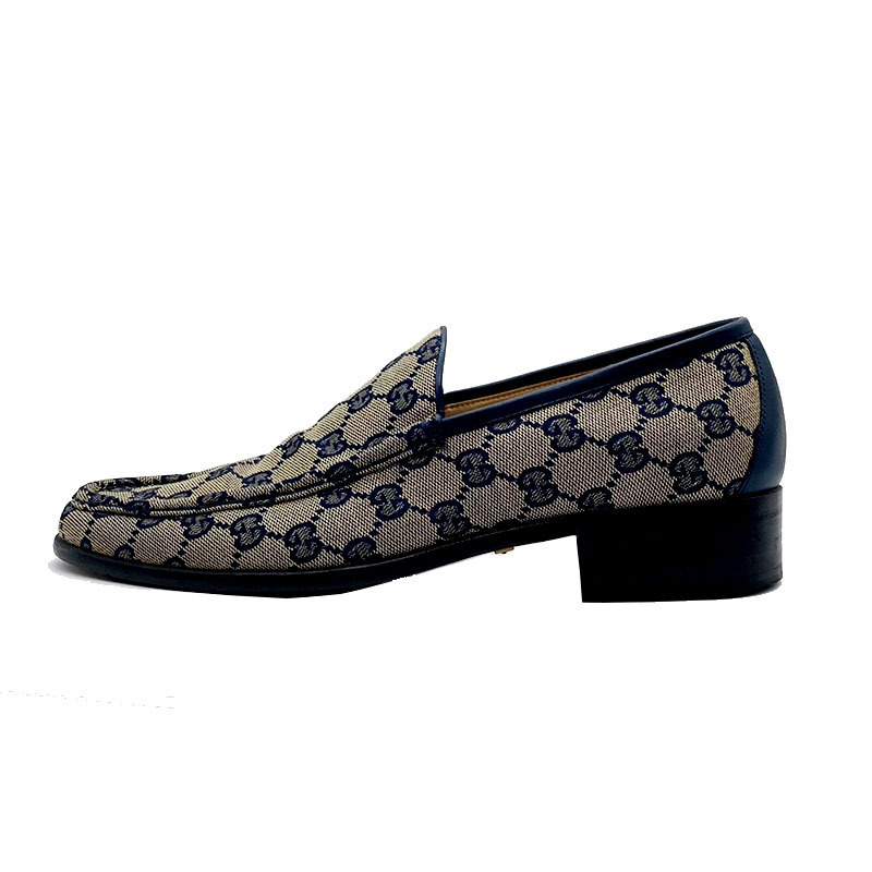 GUCCI グッチ ローファー GG柄 キャンバス × レザー本革 Yahoo!オークション - グッチ GUCCI GGキャンバスローファー