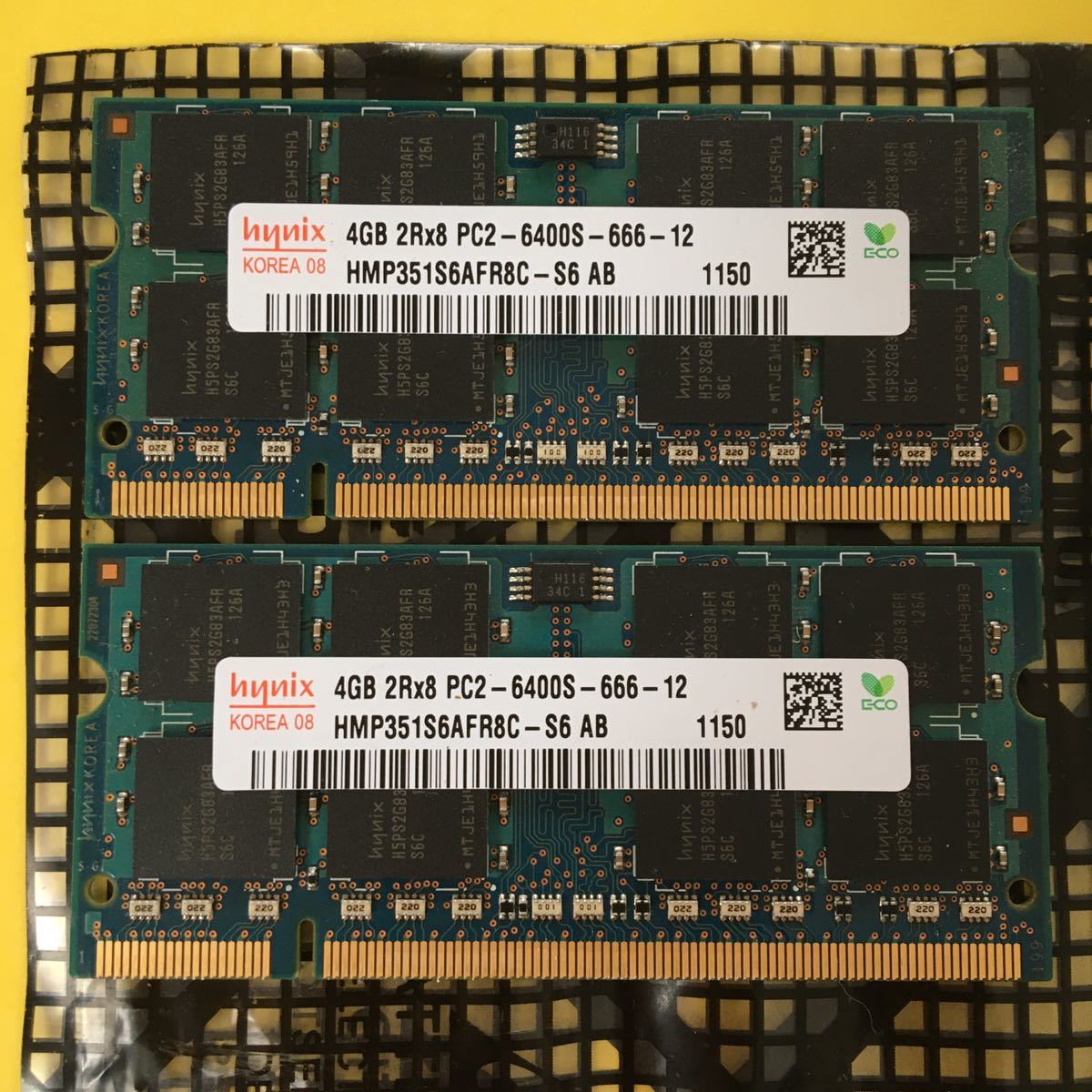 動作保証なし ※ ☆ 合計8GB ☆ 4GBメモリー2枚セット PC2-6400S-666-12