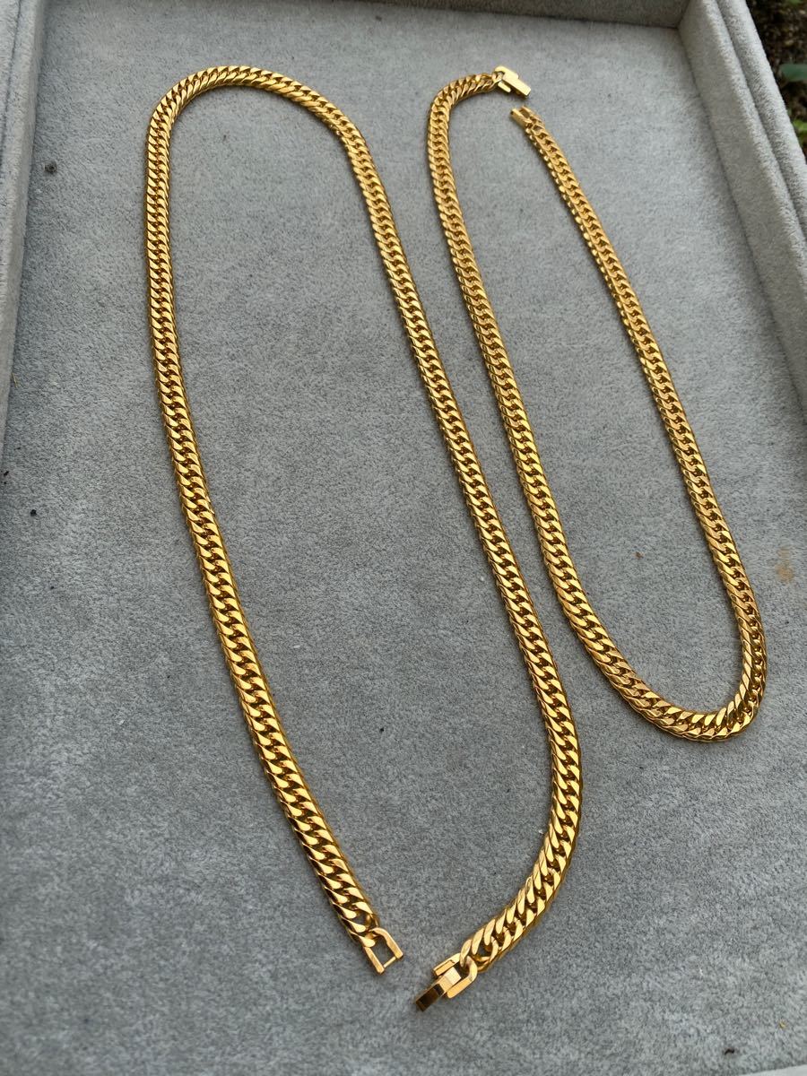 喜平ネックレス 6面ダブル 50cm 60cm 2本セット 中折れ式留め具 刻印 喜平ネックレス 6面ダブル 50cm 60cm 2本セット 中折れ式留め具 刻印