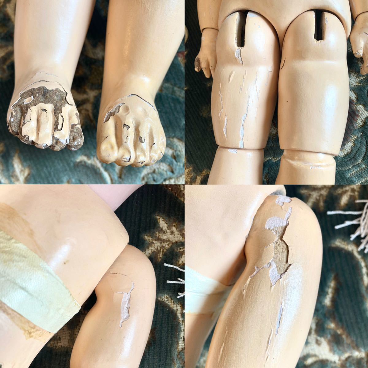  античный DEPte-tojumo- Bebe jumo- фарфоровая кукла Франция кукла антиквариат товар кожа обувь 54cm