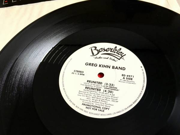 ◆新同極美◆USプロモ12インチ◆GREG KIHN BAND◆REUNAITED◆グレッグ・キーン・バンド◆_画像2