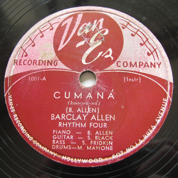 78rpm SP запись Barcray Allen Van-Es 1001 St. Louis Blues / Cumana