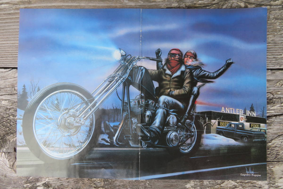 当時物 70's David Mann Easyriders ポスター ハーレー アメリカ ヴィンテージ ガレージ インテリア USA USED（A-11） _画像1