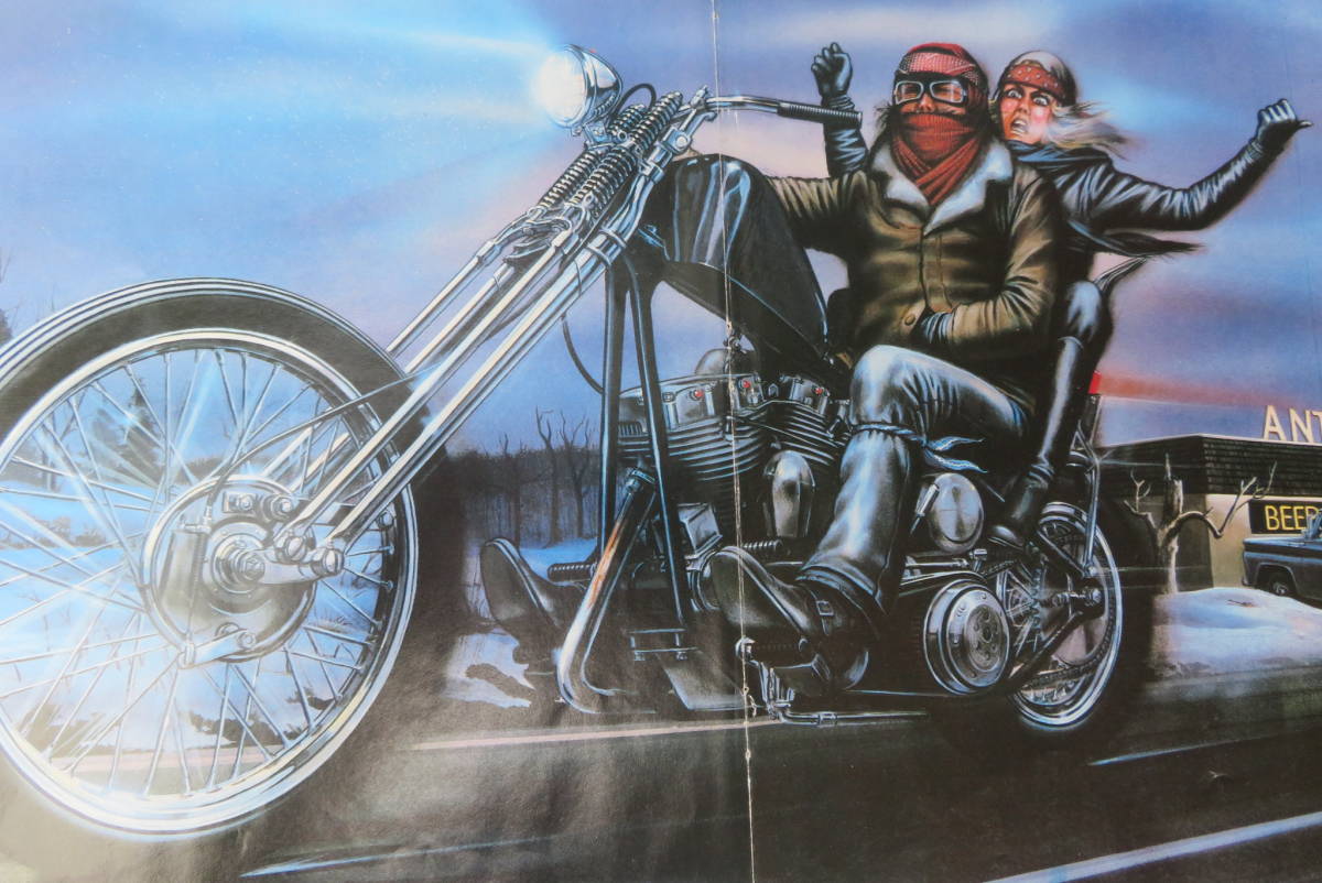 当時物 70's David Mann Easyriders ポスター ハーレー アメリカ ヴィンテージ ガレージ インテリア USA USED（A-11） _画像5