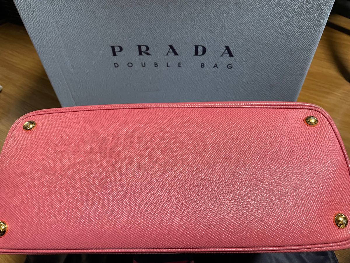 プラダ PRADA prada 本物 美品 ピンク 革 サフィアーノ 箱付き バック カバン 鞄