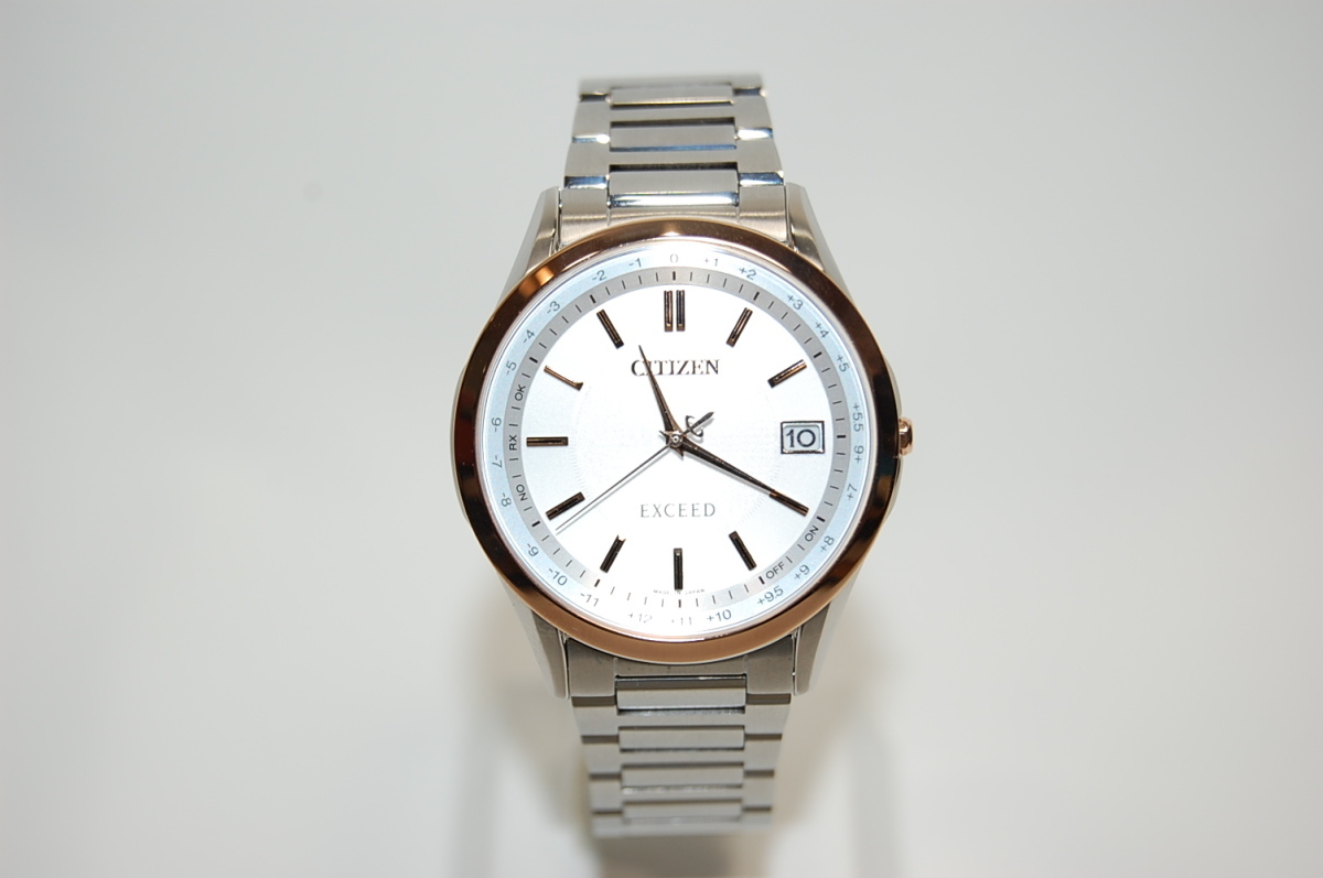 シチズン CITIZEN エクシード エコドライブ 電波時計 ホワイト