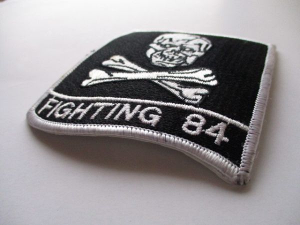 【送料無料】アメリカ海軍FIGHTING 84第84戦闘飛行隊VF-84パッチ刺繍ワッペン/D骸骨スカル&トップガン骨USN米軍NAVYトムキャットARMY M22の画像4