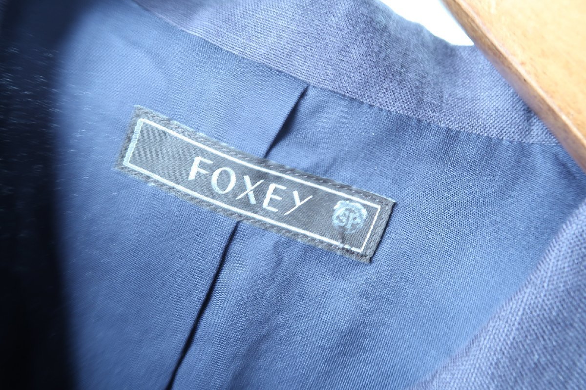 サイトでお買い FOXEY 定価13万 涼しげ リネンワンピース 40 美品 ひざ丈