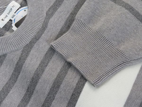 ■■<未使用:タグ付>タケオキクチ< THE SHOP TK>ボーダーニットCrew Neck セーターGR<XXL>■■_画像6