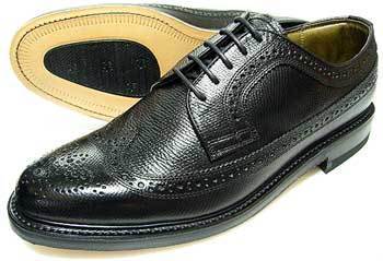 史上最も激安 TUFF（タフ）British 24cm（24.0cm）【小さいサイズ革靴・紳士靴】 ワイズ3E ビジネスシューズ（型押）黒 ウィングチップ 本革底 Classic 24.0cm以下