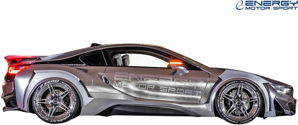【M's】BMW i8 I12/I15 (2014y-) ENERGY MOTOR SPORT スタンダードエディション オーバーフェンダー 4PCS ／ FRP エナジーモータースポーツ_※ CARBON＋FRP製のサンプル画像。