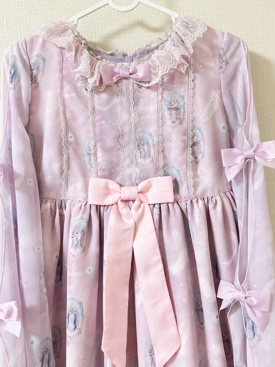 ★Angelic Pretty Cecilia Crossワンピース★セシリア クロス 十字架 マリア 女神 リボン ピンク_画像4