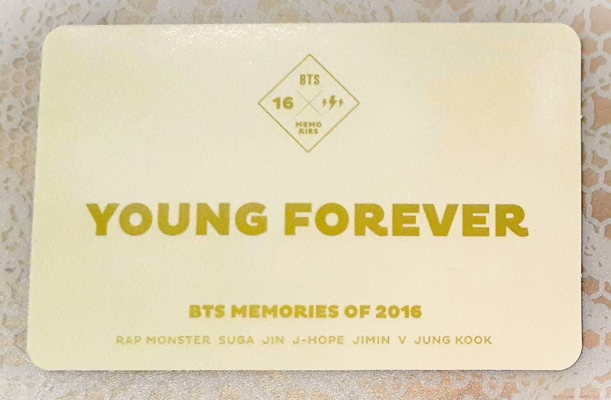 公式 BTS MEMORIES OF 2016 トレカ メモリーズ YOUNG FOREVER 限定 