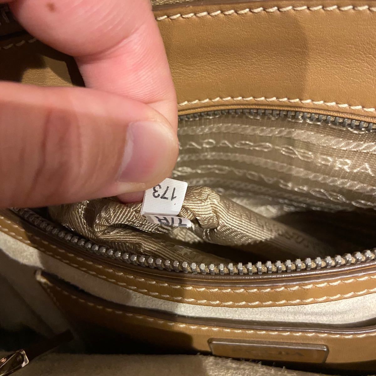 美品 PRADA プラダ ハンドバッグ BN2863 ステッチ 2way バッグ