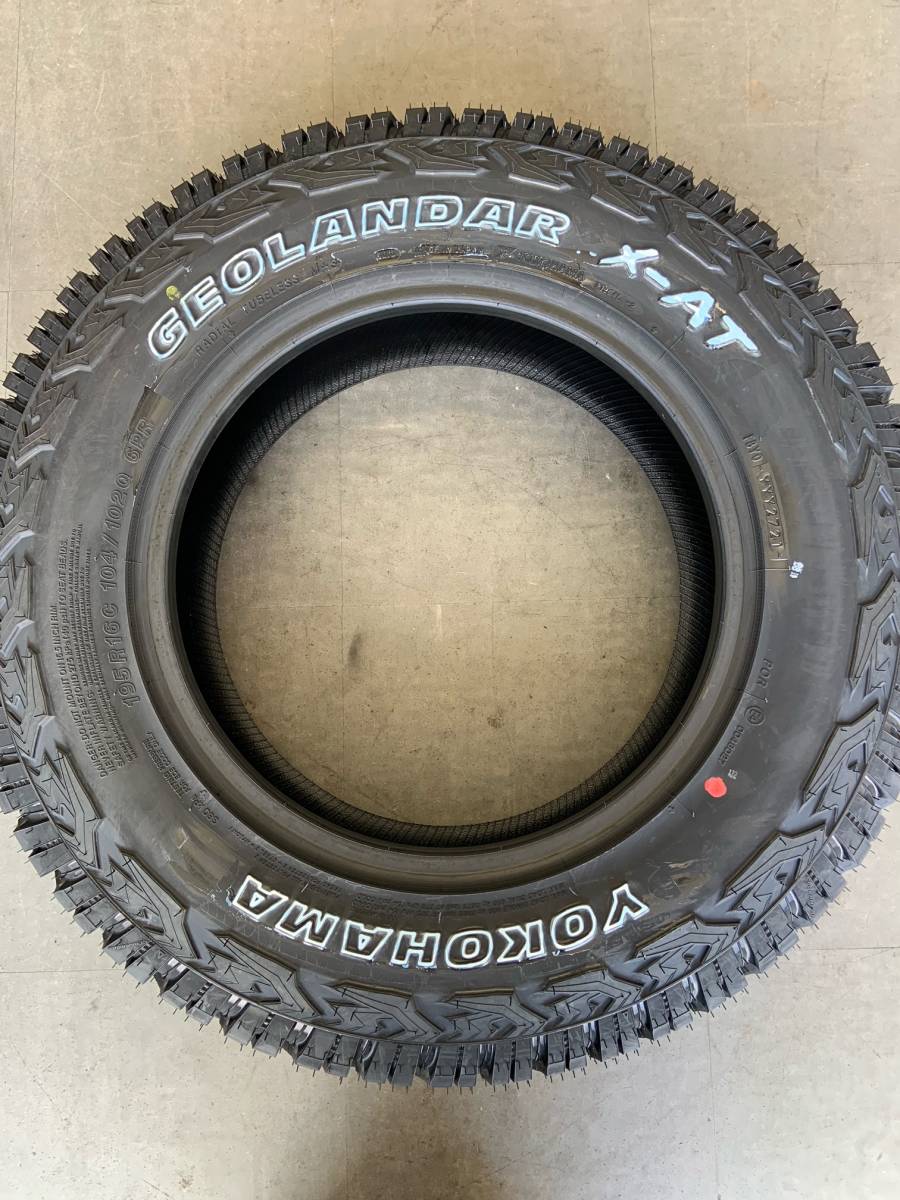 桜瑪瑙 送料込☆ヨコハマジオランダーX-AT☆195R16Cホワイトレター