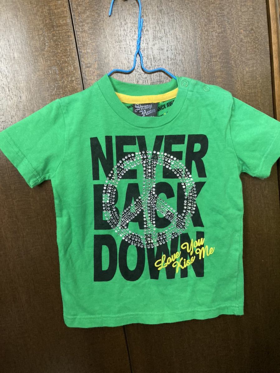 ラインストーン 半袖tシャツ 95 カッコいい グリーン 夏 男児 送料180円 店舗良い 95