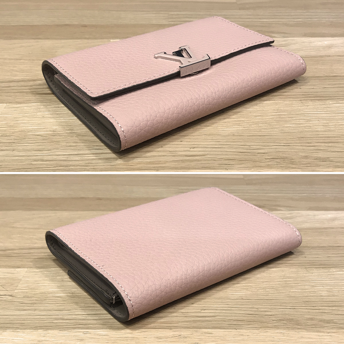 ルイヴィトン 現行 ポルトフォイユ カプシーヌ ピンク コンパクト 財布