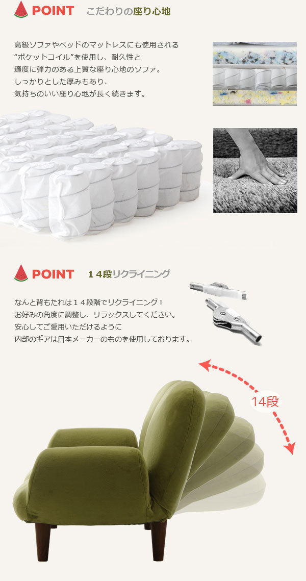 2 seater . sofa Techno beige SUICA legs attaching reclining 14 -step compact pocket coil made in Japan stylish new life M5-MGKST00007BE