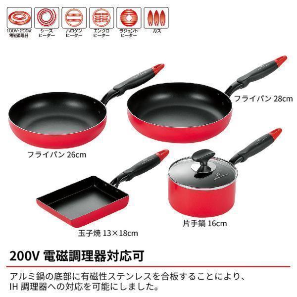 【 新品 】 フライパンセット IH フッ素加工 フライパン 26cm フライパン28cm 卵焼き器 片手鍋 16cm 玉子焼き 弁当 川越達也 M5-MGKYM3296_画像5