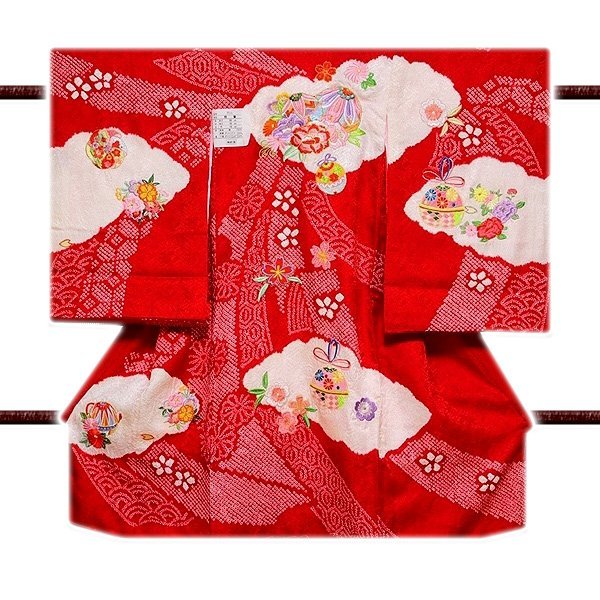 [ peace comfort shop ] #[ top class ]..... was decorated with embroidery dyeing dividing darkening aperture stop dyeing ... bell woman . The Seven-Five-Three Festival .. three . silk. .. festival kimono #