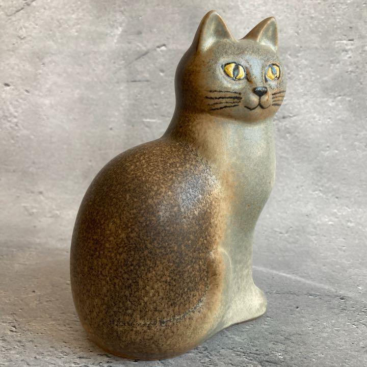 リサラーソン Lisa Larson Mans Gustavsberg ヴィンテージ 猫 15cm