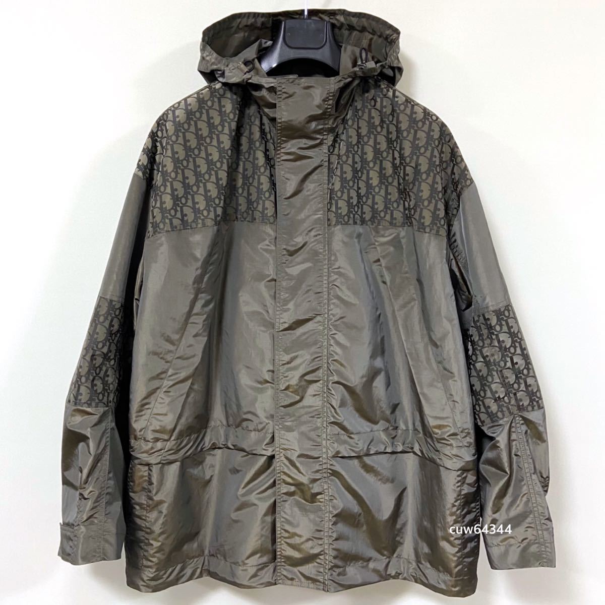 国内正規品 21AW 48 XL対応 未使用同様 ディオール オブリーク ナイロンブルゾン ハーフコート レシート・ 純正ハンガー・ガーメント・タグ_画像1