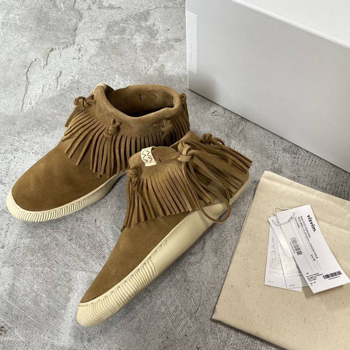訳ありセール 格安) CAMEL FOLK COYOTE SHAMAN LO MOC GILA visvim