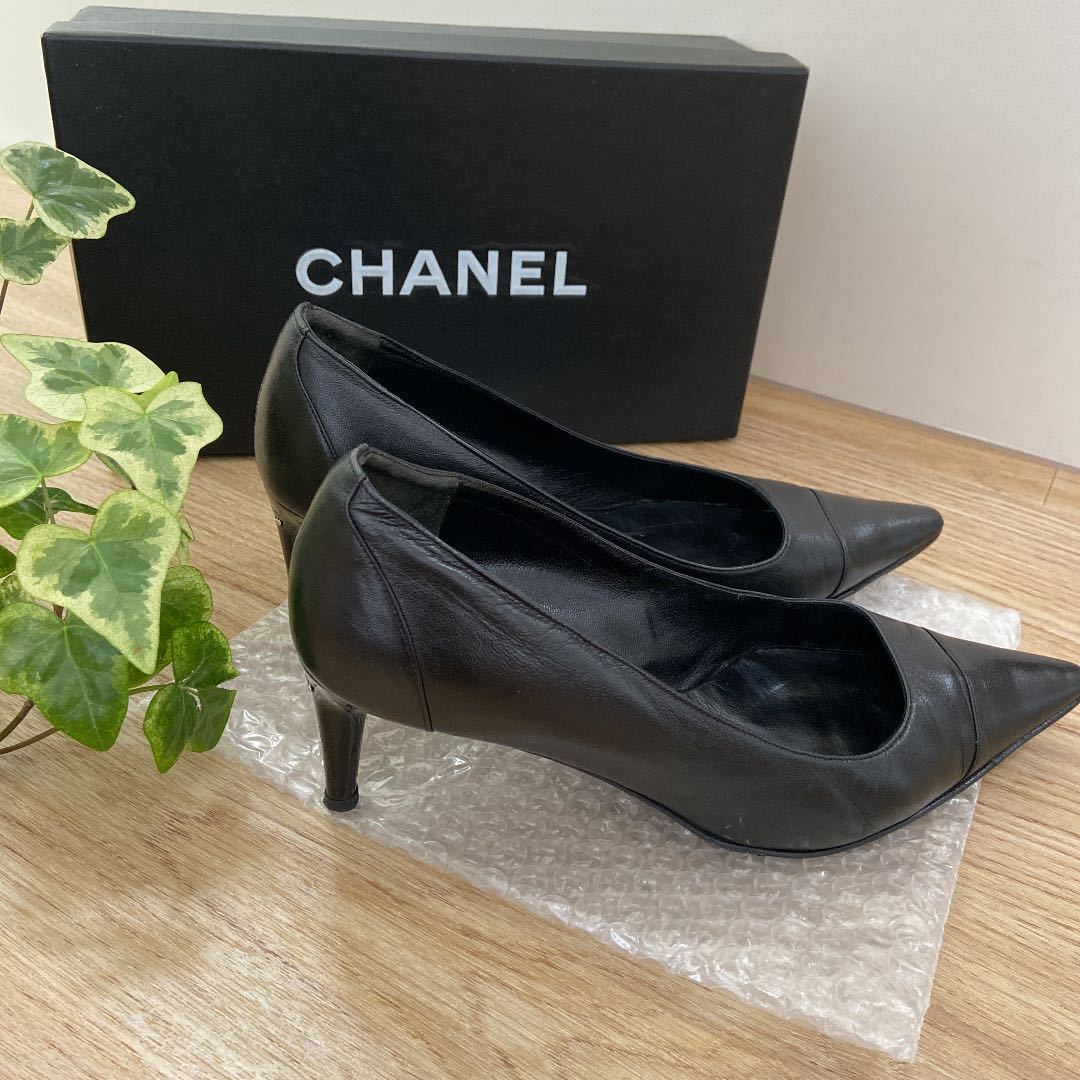 CHANEL シャネル パンプス ブラック 36.5 smcint.com