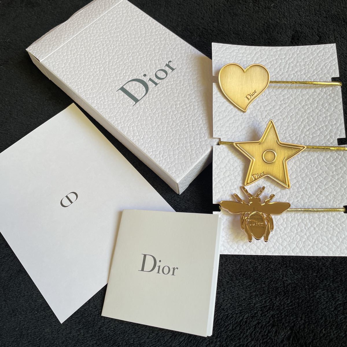 Dior hair elastic 3 point set Heart Star bee hair accessory Dior 