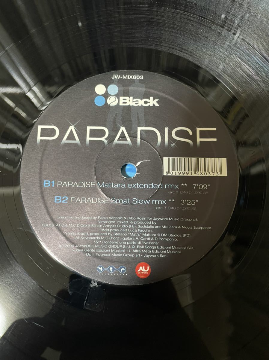 2 BLACK Feat. ALICE & ELEN / PARADISE 12inch LP レコード / R&B /_画像4