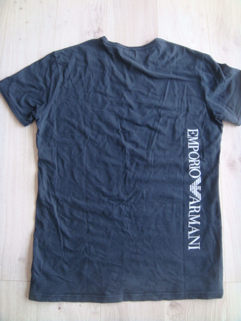 EMPORIO ARMANI エンポリオアルマーニ Vネック半袖Tシャツ イーグルマーク・ロゴプリント XXL _画像2