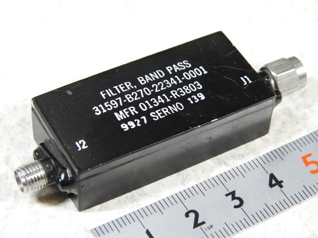 【HPマイクロ波】 マイクロ波 BAND PASS FILTER MFR 01341-R3803 2GHz-4GHz(実測値) SMA(M)(F) 方向性無 動作簡易確認済 現状渡ジャンク品の画像1