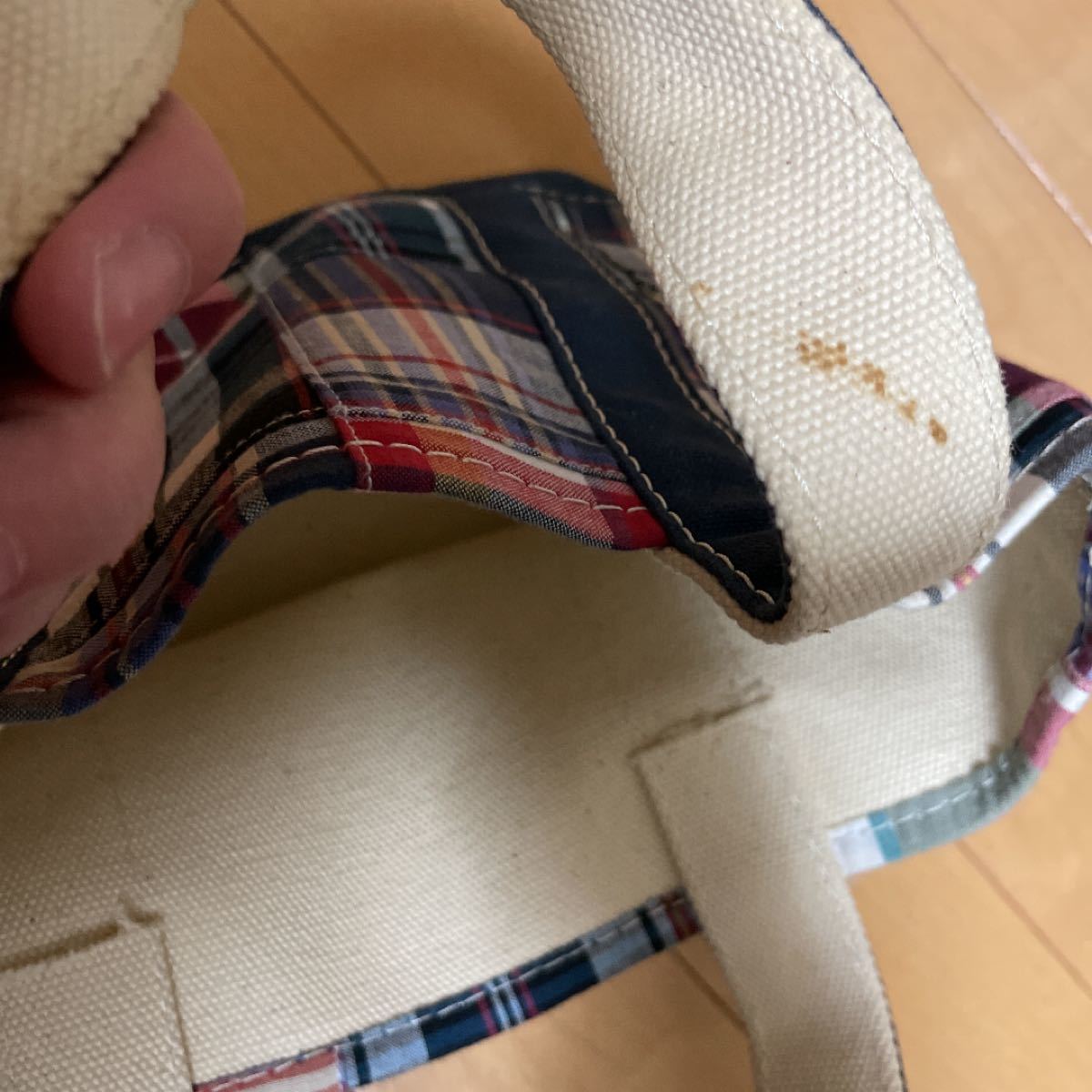 L.L.Bean トートバッグ エルエルビーン マドラスチェック トートバッグ