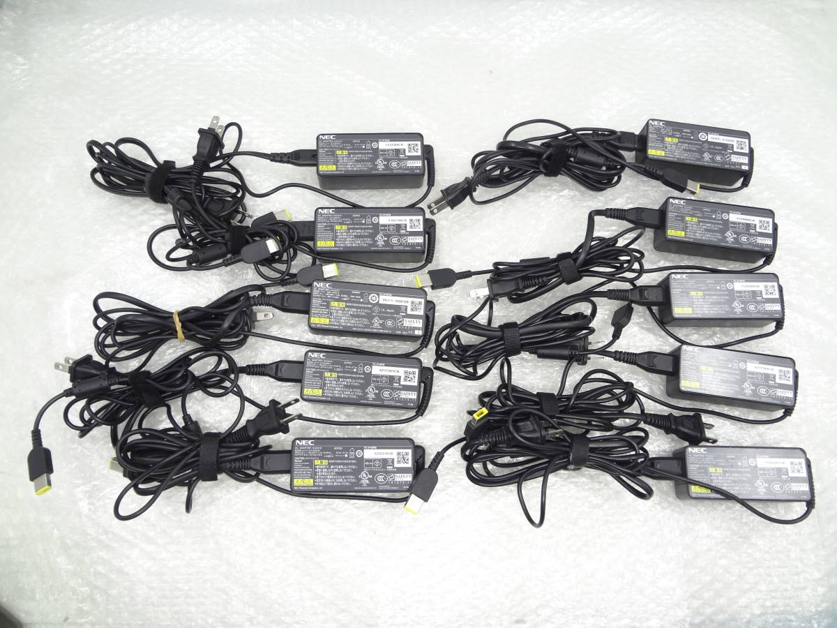 複数在庫 NEC ACアダプタ 角形 ADP003 20V 2.25A メガネケーブル付き 10個セット 動作品