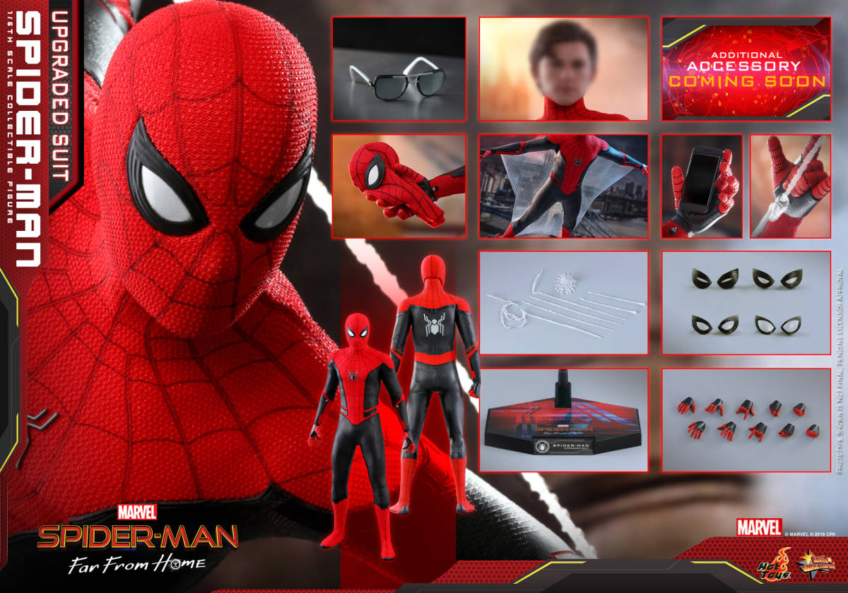 新品未開封 MMS542 ホットトイズ 『スパイダーマン：ファー・フロム・ホーム』 1/6 フィギュア スパイダーマン（アップグレードスーツ版）_画像1