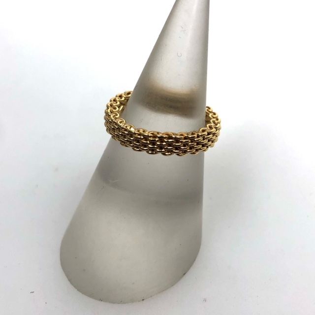 Tiffany&Co.】ティファニー サマセット リング メッシュ K18YG