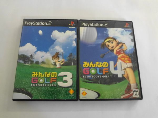 PS2 21-395 ソニー sony プレイステーション2 PS2 プレステ2 みんなのGOLF 3 4 セット ゴルフ みんゴル シリーズ レトロ ゲーム ソフト
