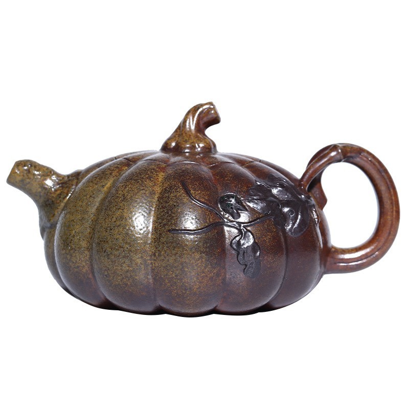 紫砂壺 中国茶器 極上品 手彫り 煎茶器 代物カンフーティー 茶壷 朱泥
