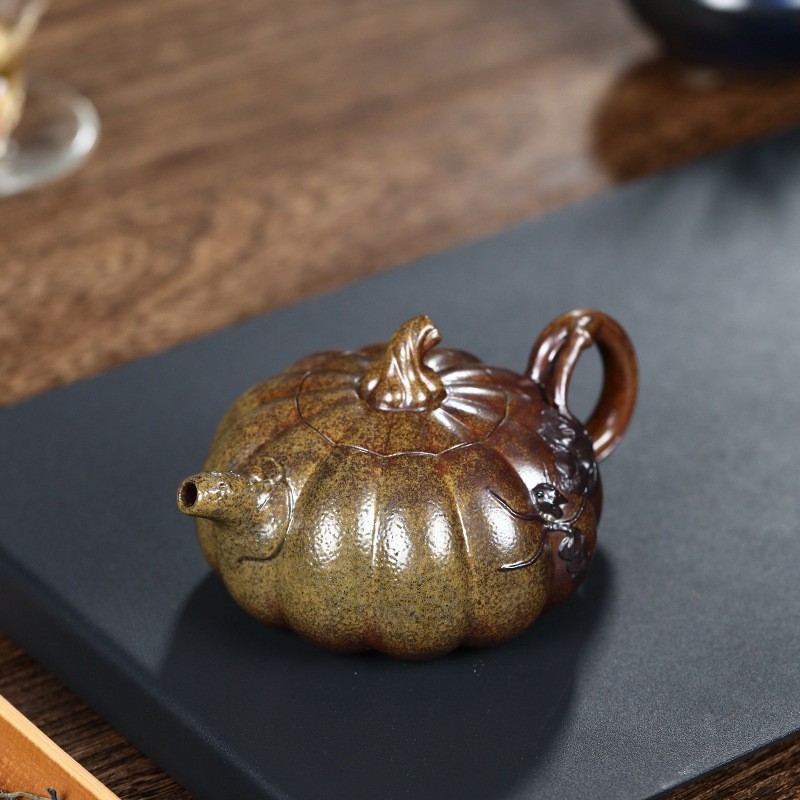 紫砂壺 中国茶器 極上品 手彫り 煎茶器 代物カンフーティー 茶壷 朱泥