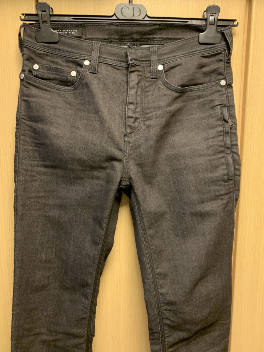 国内正規 19SS Neil Barrett ニールバレット ストレッチ スキニー デニムパンツ 黒 29 PBDE102 B803T_画像2