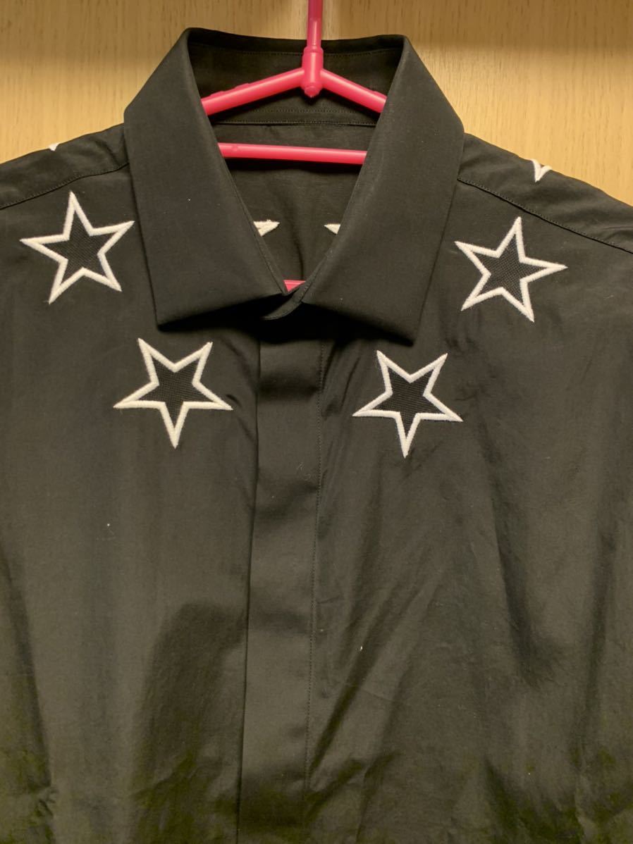 新色 正規 17S GIVENCHY ジバンシー スター 星パッチ ポロシャツ 黒 M 