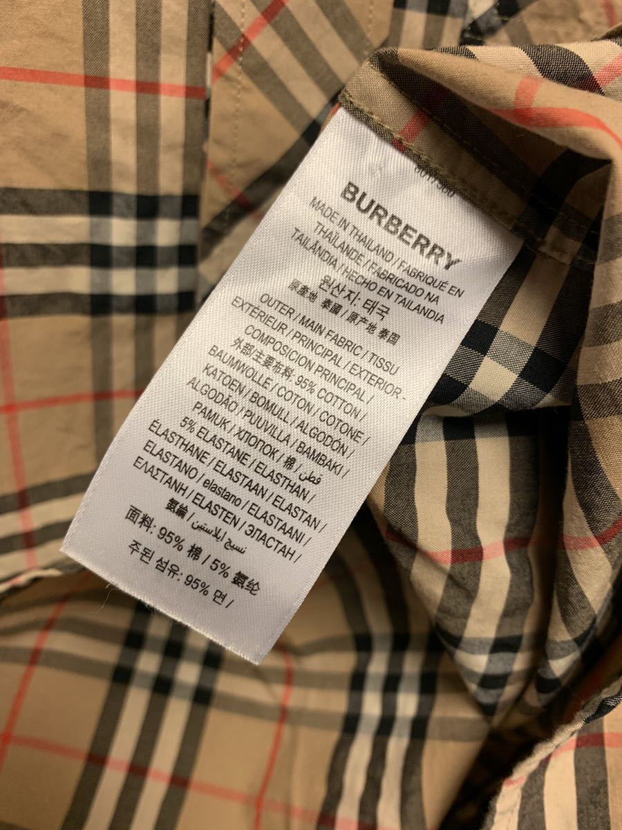 正規 20SS BURBERRY LONDON ENGLAND バーバリー by Riccardo Tisci リカルド ティッシ TB ロゴ 刺繍 ノバチェック シャツ XS 8017560_画像4